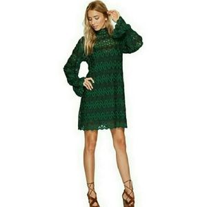 Free People ‘Simone’ Lace Mock Neck Mini Dress